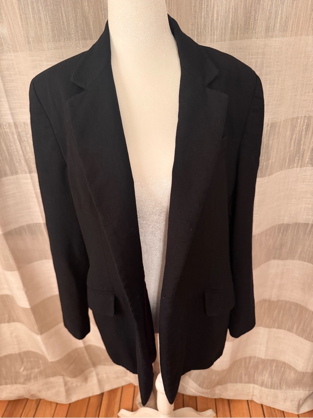 Talbots Black Tailored Open-Front Blazer